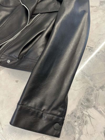 Saint Laurent Turn-Down Collar Zip-Up Jacket in Black