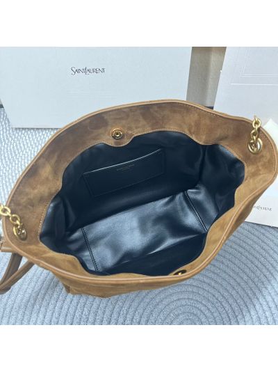 Saint Laurent YSL Jamie Brown Suede Shopping Bag 809824