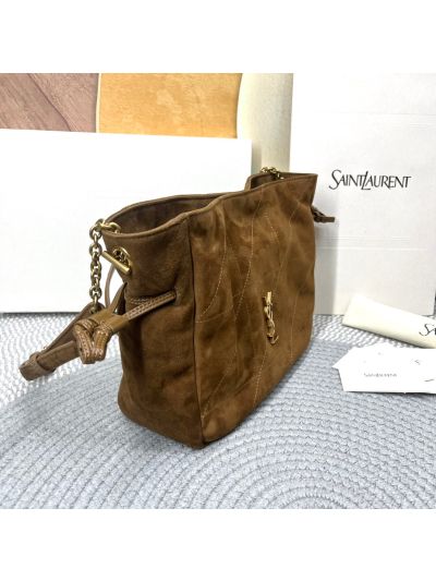 Saint Laurent YSL Jamie Brown Suede Shopping Bag 809824