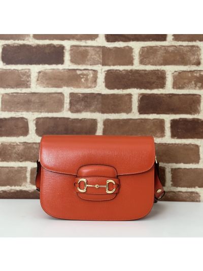 Gucci Horsebit 1955 Shoulder Bag 602204 in Orange Leather
