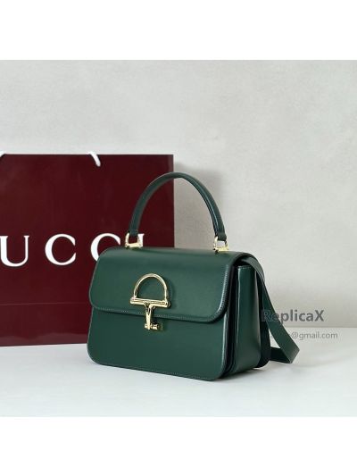 Gucci Siena Medium Top Handle Bag 855535 in Dark Green