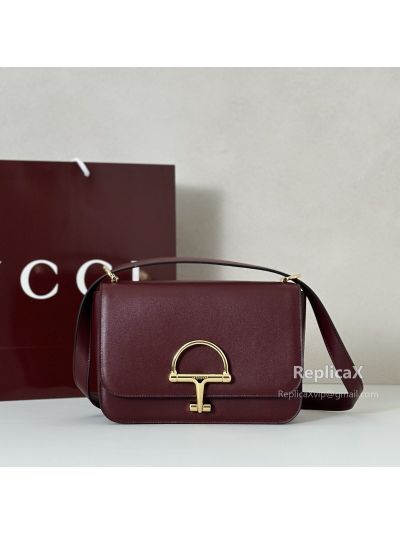Gucci Siena Small Shoulder Bag 846705 in Rosso Ancora Burgundy