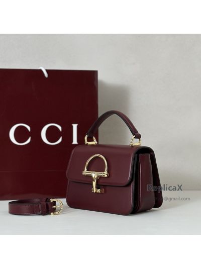Gucci Siena Small Top Handle Bag 855536 in Burgundy