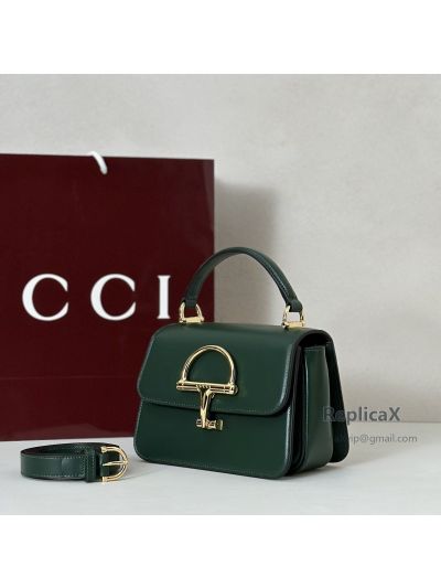 Gucci Siena Small Top Handle Bag 855536 in Dark Green