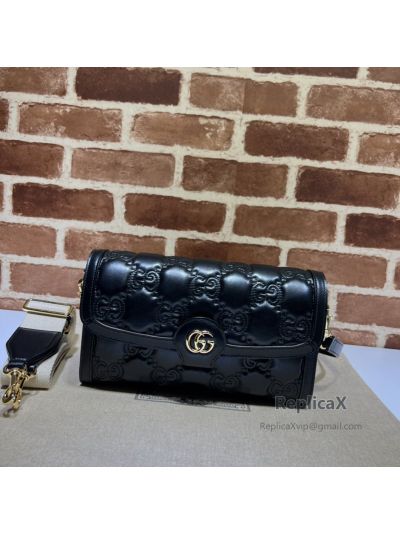 Gucci Small GG Matelasse Leather Shoulder Bag Black 724529