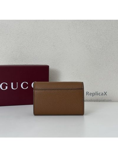 Gucci Softbit Card Case 828148 in Brown