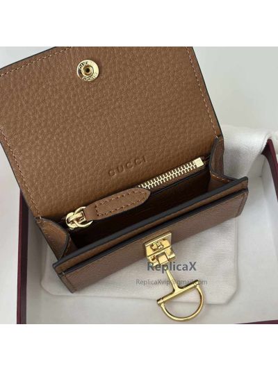 Gucci Softbit Card Case 828148 in Brown