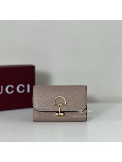 Gucci Softbit Card Case 828148 in Taupe in Grey