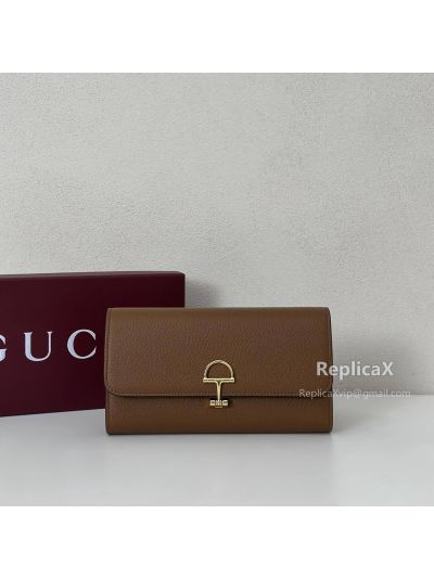 Gucci Softbit Continental Wallet 828147 in Brown