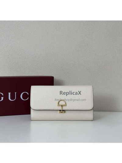 Gucci Softbit Continental Wallet 828147 in Ivory White