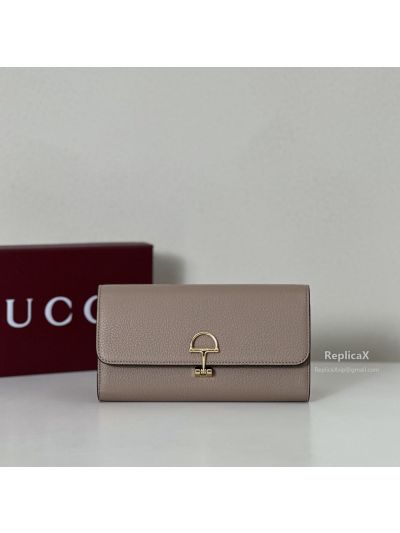 Gucci Softbit Continental Wallet 828147 in Taupe Beige