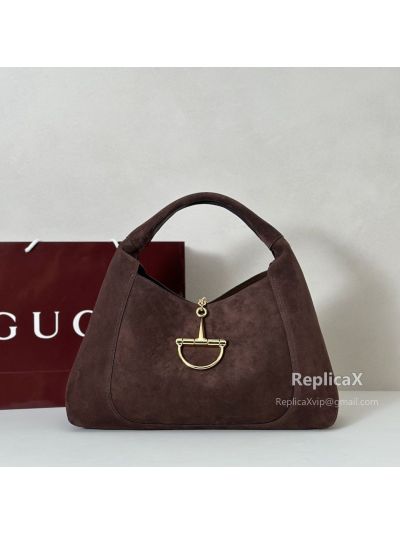 Gucci Softbit Maxi Shoulder Bag 837466 in Brown