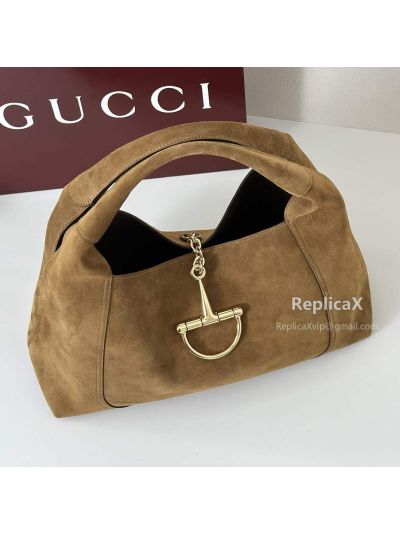 Gucci Softbit Maxi Shoulder Bag 837466 in Brown