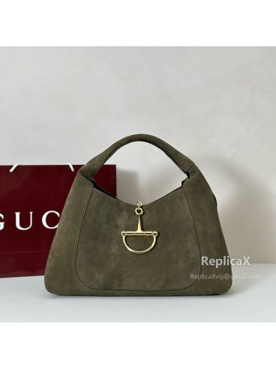 Gucci Softbit Maxi Shoulder Bag 837466 in Forest Green