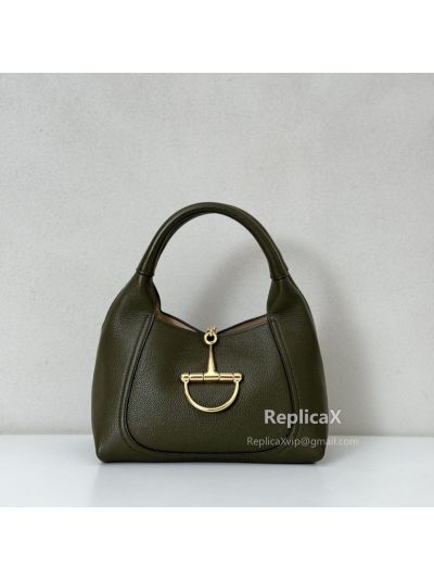 Gucci Softbit Medium Top Handle Bag 837467 in Olive Green