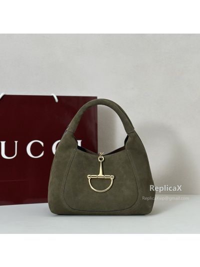 Gucci Softbit Medium Top Handle Bag 837467 in Olive Green