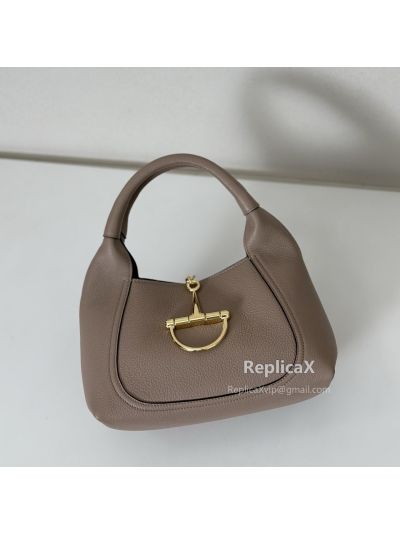 Gucci Softbit Medium Top Handle Bag 837467 in Taupe in Grey