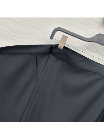 The Row Belted Bow Skirt in Navy