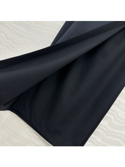 The Row Belted Bow Skirt in Navy