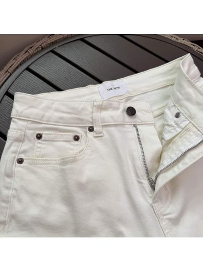The Row Denim Fringe Pants in White