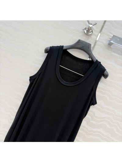 The Row Sleeveless Contrast-Trim Top in Black