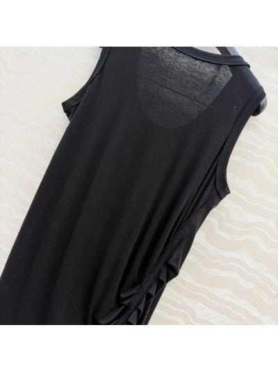The Row Sleeveless Contrast-Trim Top in Black