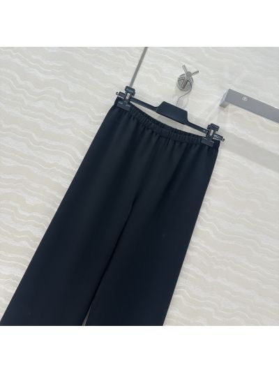 The Row Wide-Leg Drawstring Pants in Navy