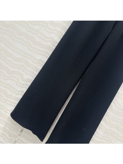 The Row Wide-Leg Drawstring Pants in Navy