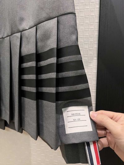 Thom Browne Crew Neck Short Sleeve Dress in Grey