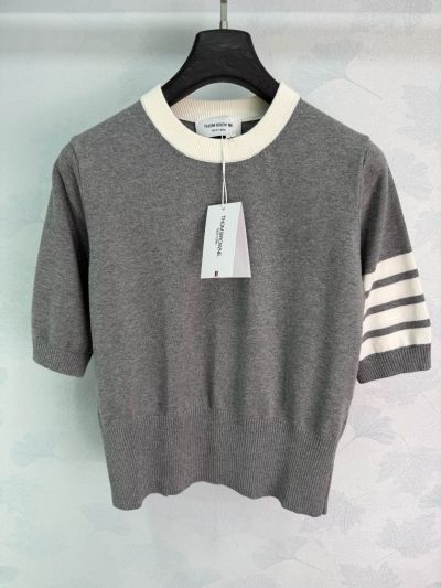 Thom Browne Crew Neck Short Sleeve Knit Top
