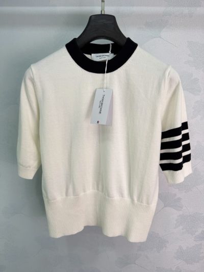 Thom Browne Crew Neck Short Sleeve Knit Top
