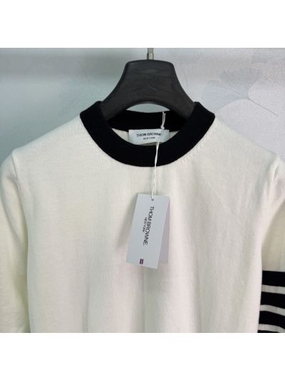 Thom Browne Crew Neck Short Sleeve Knit Top