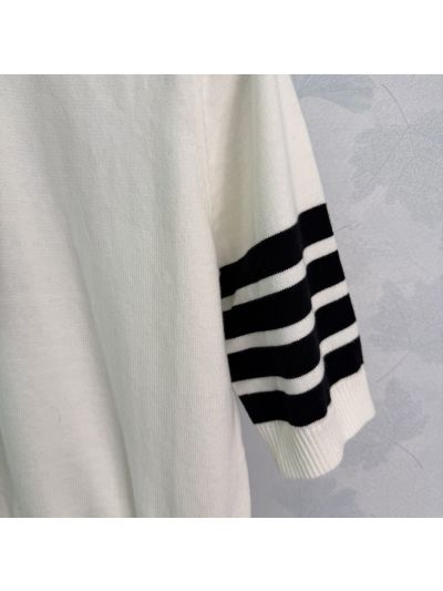 Thom Browne Crew Neck Short Sleeve Knit Top