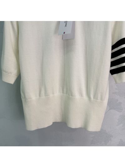 Thom Browne Crew Neck Short Sleeve Knit Top