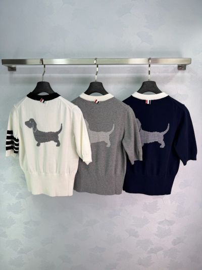 Thom Browne Crew Neck Short Sleeve Knit Top
