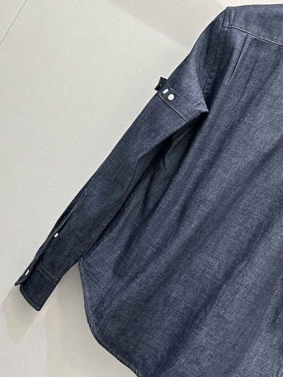 Thom Browne Striped Long Sleeve Shirt in Navy