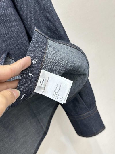 Thom Browne Striped Long Sleeve Shirt in Navy