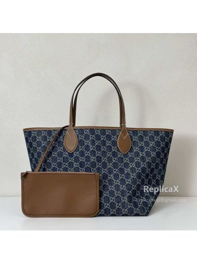 Gucci Totissima Medium Reversible Tote Bag 820481 in Dark Blue Denim