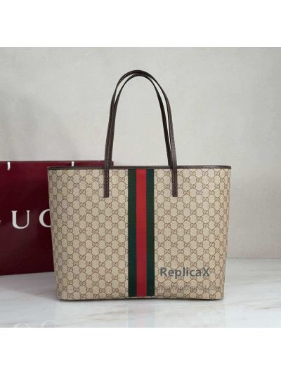 Gucci Tribeca Large Tote Bag 874745 in Beige/Brown and Dark Brown