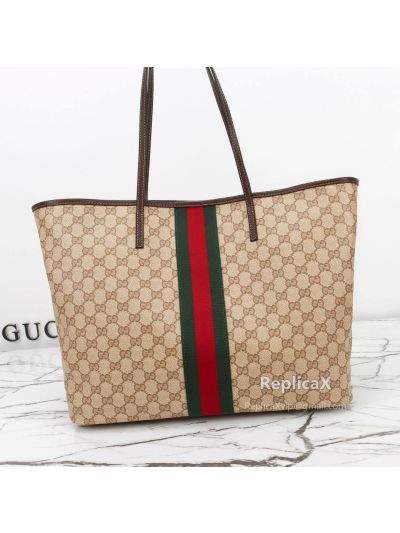 Gucci Tribeca Large Tote Bag 874745 in Beige/Brown and Dark Brown