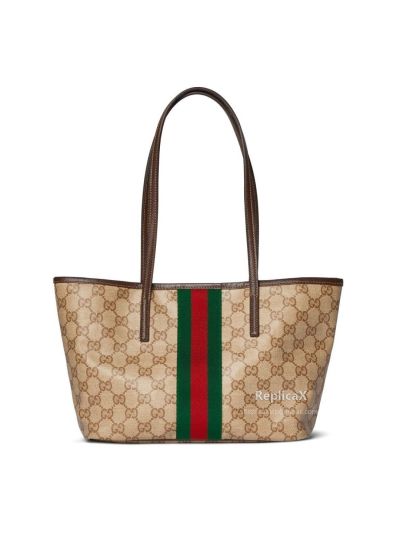 Gucci Tribeca Small Tote Bag 875236 in Sand and Brown GG Canvas