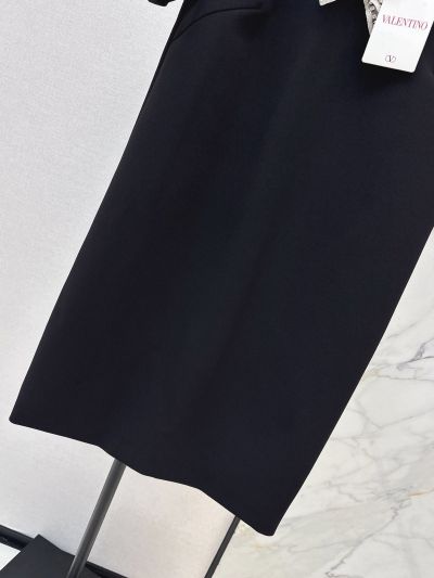 Valentino Bow Silk Dress in Black