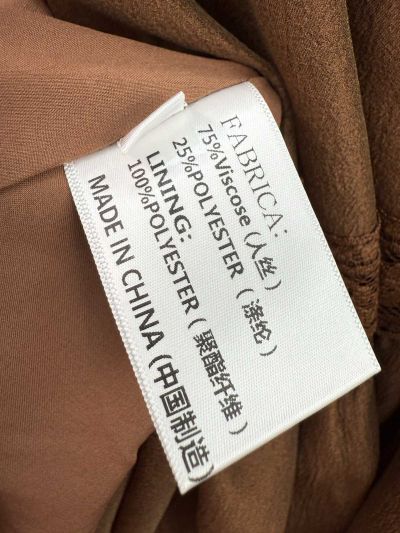 Valentino Crew Neck Balloon Sleeve Dress in Brown