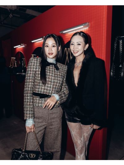 Valentino Tweed Belted Blazer in Beige and Black
