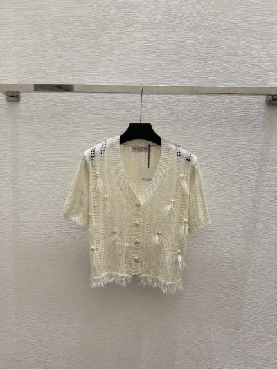 Valentino V-Neck Short Sleeve Cardigan