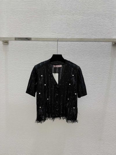 Valentino V-Neck Short Sleeve Cardigan