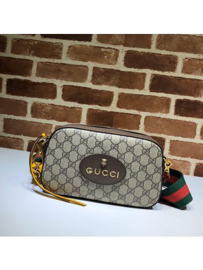 Gucci Web GG Canvas Camera Crossbody Bag in Beige/Brown