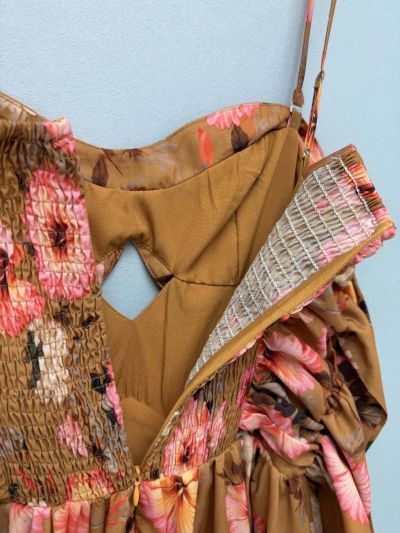 Zimmermann Bow Floral Dress in Multicolor