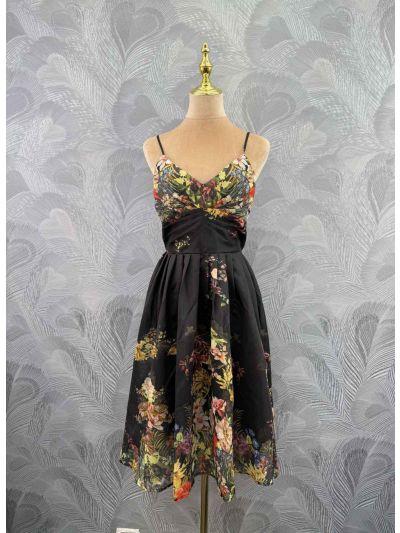 Zimmermann Linen Floral Dress in Multicolor