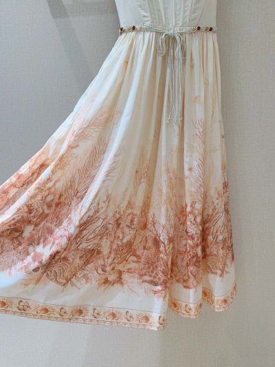 Zimmermann Midi Linen Dress in Multicolor